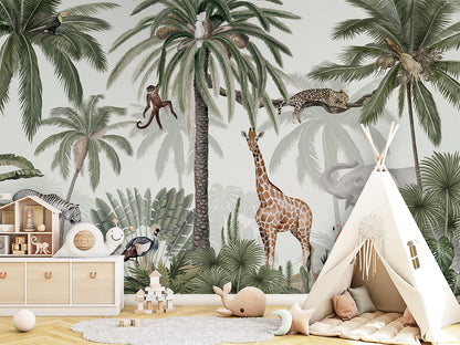 Tropical Jive luxury wallpaper in kids room interior — Artehub Egypt