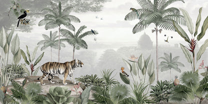 Tropical Tiger wallpaper design — Artehub Egypt
