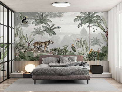 Tropical Tiger luxury wallpaper interior room:bedroom — Artehub Egypt
