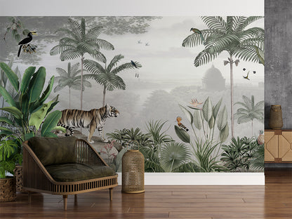 Tropical Tiger luxury wallpaper interior room:livingroom — Artehub Egypt