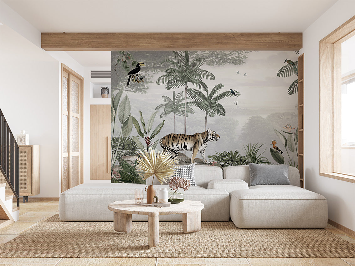 Tropical Tiger luxury wallpaper interior room:livingroom — Artehub Egypt