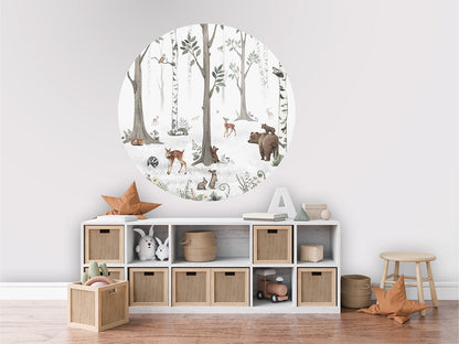 White Forest wall circle sticker by Artehub