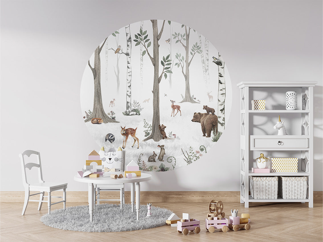 White Forest wall circle sticker by Artehub