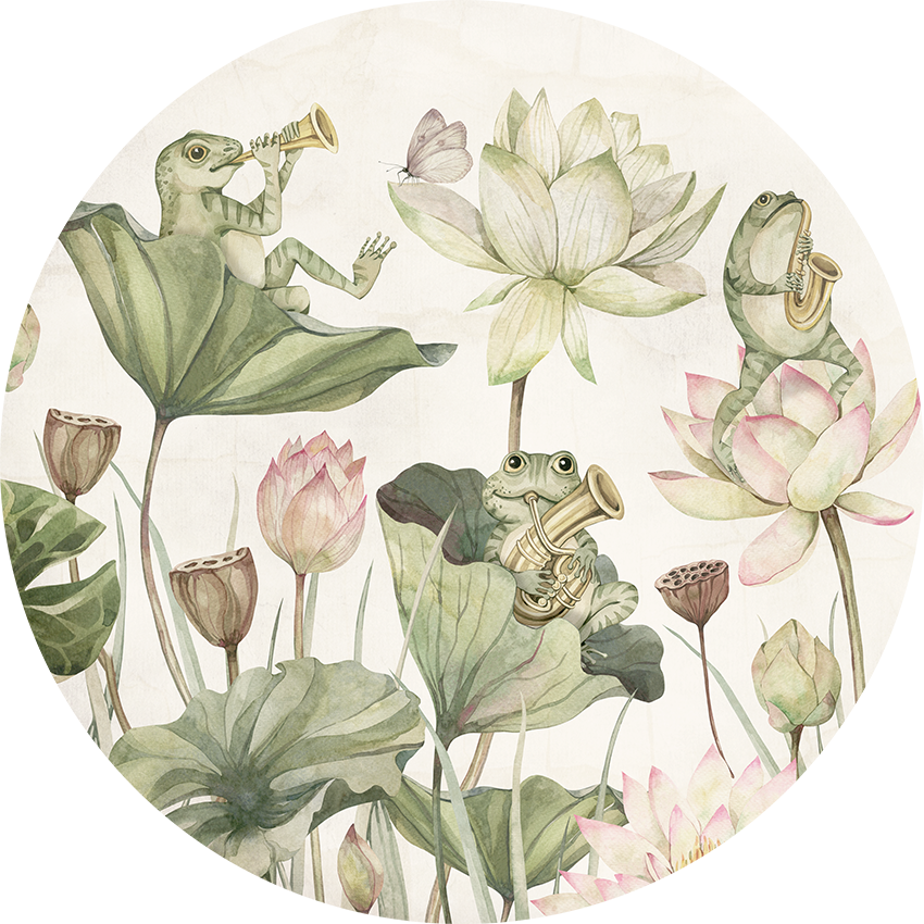 Water Lily Orchestra wall circle sticker by Artehub