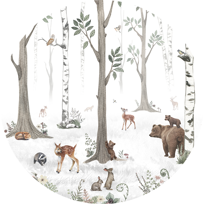 White Forest wall circle sticker by Artehub