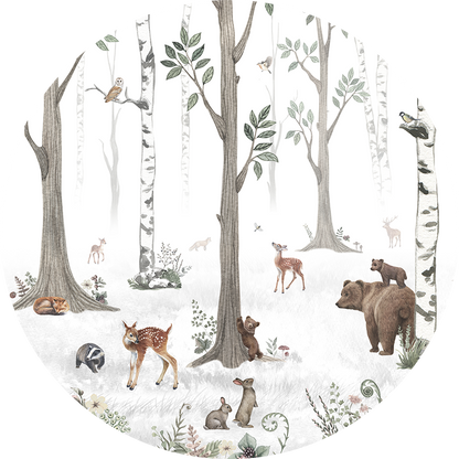 White Forest wall circle sticker by Artehub