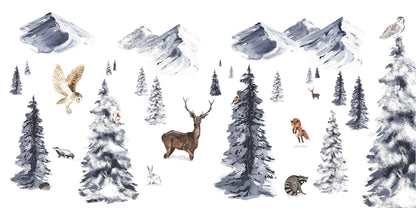 Winter Wonderland European mural wallpaper design for kids room — Artehub Egypt