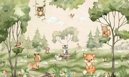 Woodland_Joy mural wallpaper design — premium kids room wallpaper by Artehub Egypt