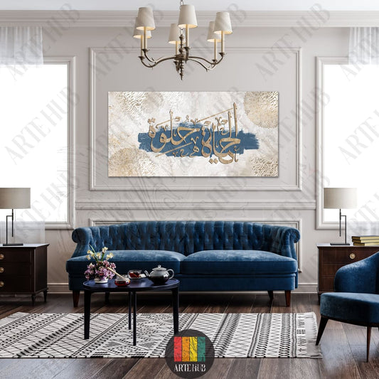 Life is beautiful 120x60 / blue canvas