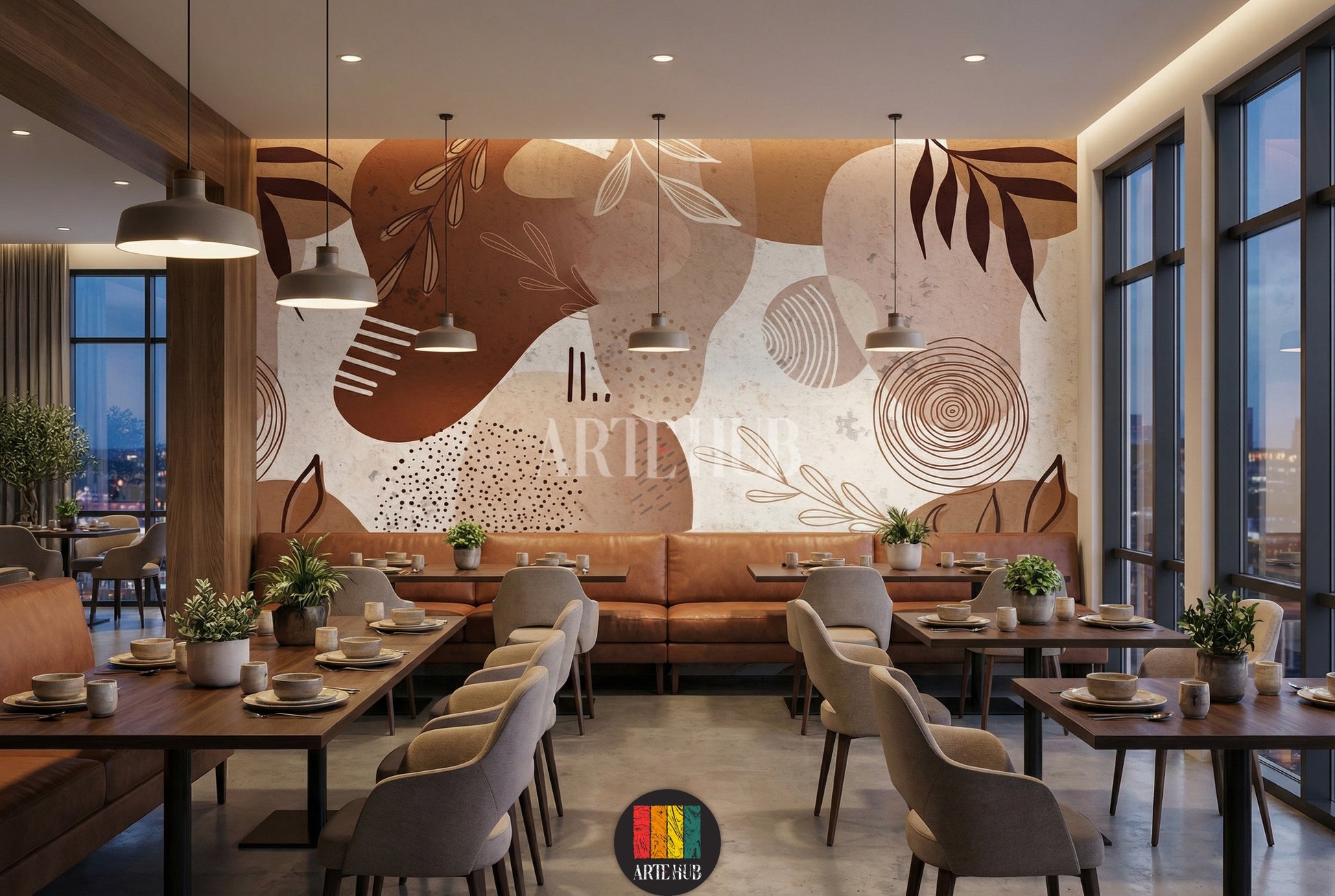 Abstract Boho Wallpaper for Modern Egyptian Bedroom Decor
ورق حائط بوهيمي عصري لديكور غرف النوم في مصر
room: restaurant