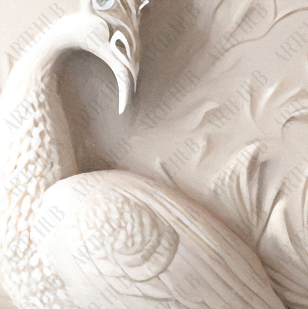 white peacock canvas