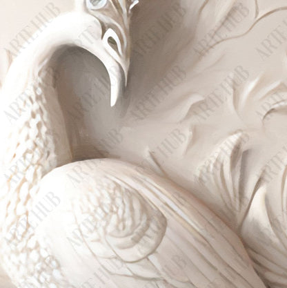 white peacock canvas